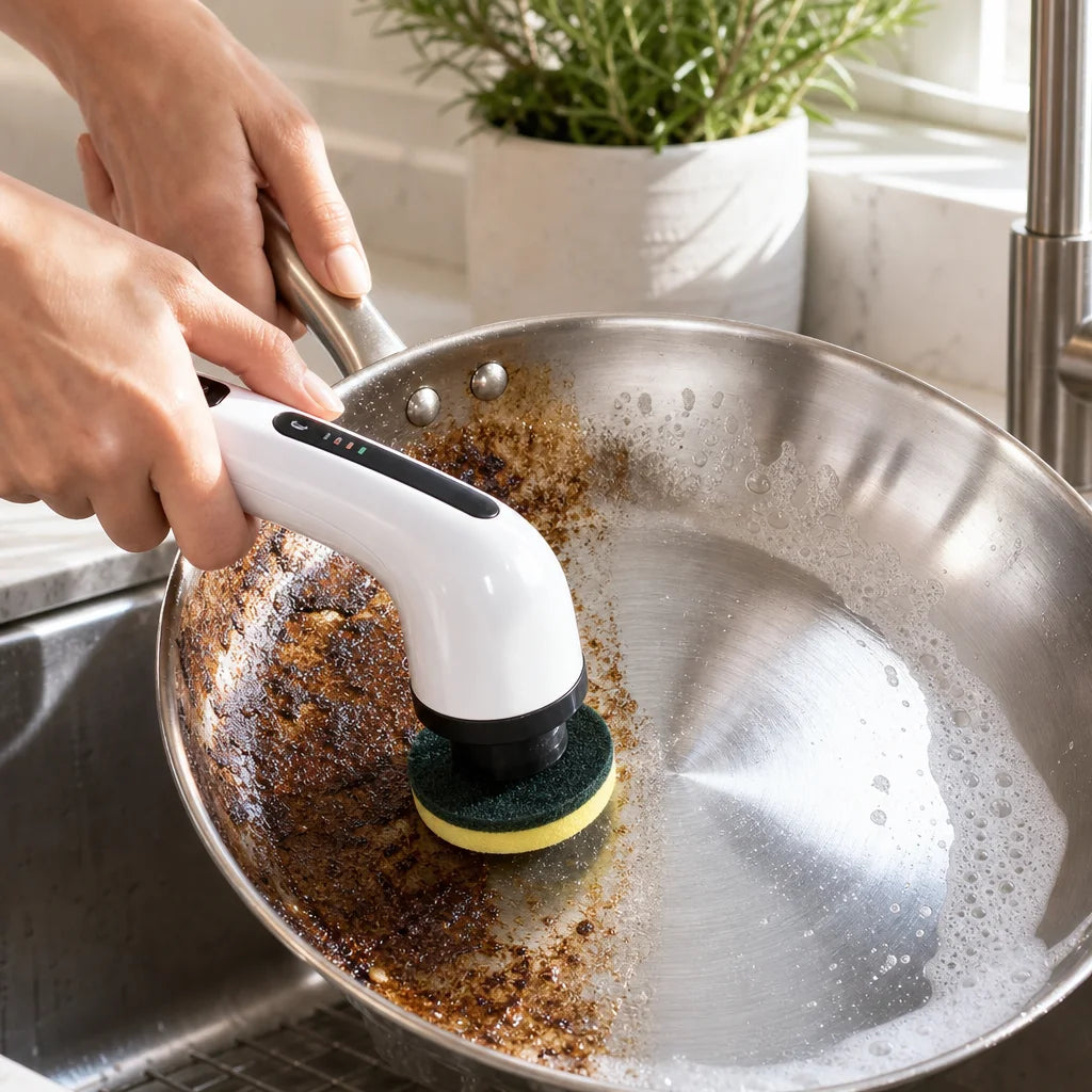 The Reset Brush Kitchen Burnt Pan Transformation